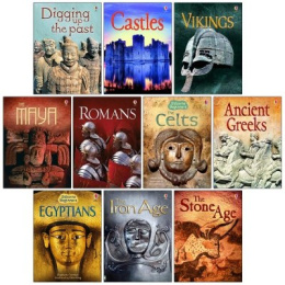 Usborne Beginners History 10 Books Set - Castles, Vikings, Romans, The Celts, Anicent Greeks, Egyptians and MORE