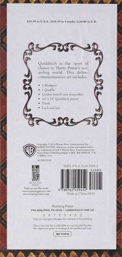 Harry Potter: Collectible Quidditch Set by Running Press Harry Potter: Collectible Quidditch Set by Running Press